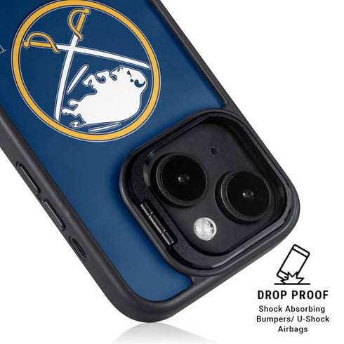 NHL Buffalo Sabres Solid Background iPhone 15 Kickstand Case